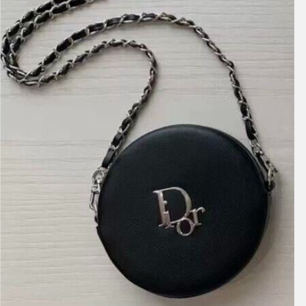 New in box Dior Black Circular Chain Crossbody Bag